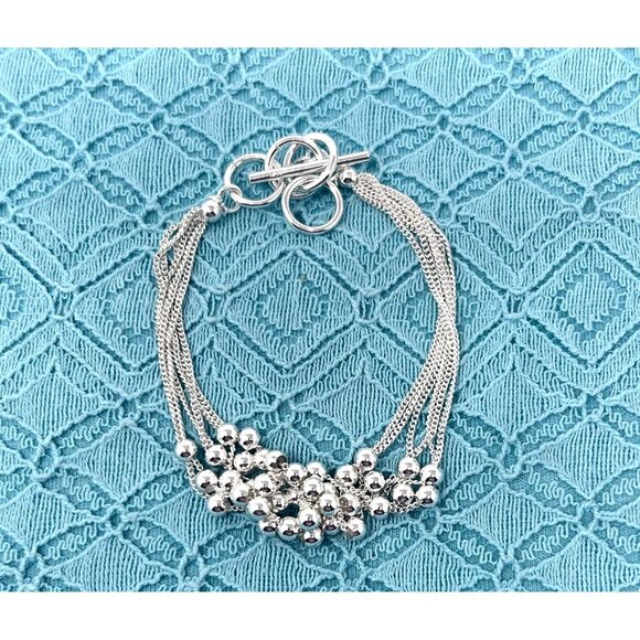 Three Silver & Glass Beads Bracelets - 3 Designs - Picture 3 of 7